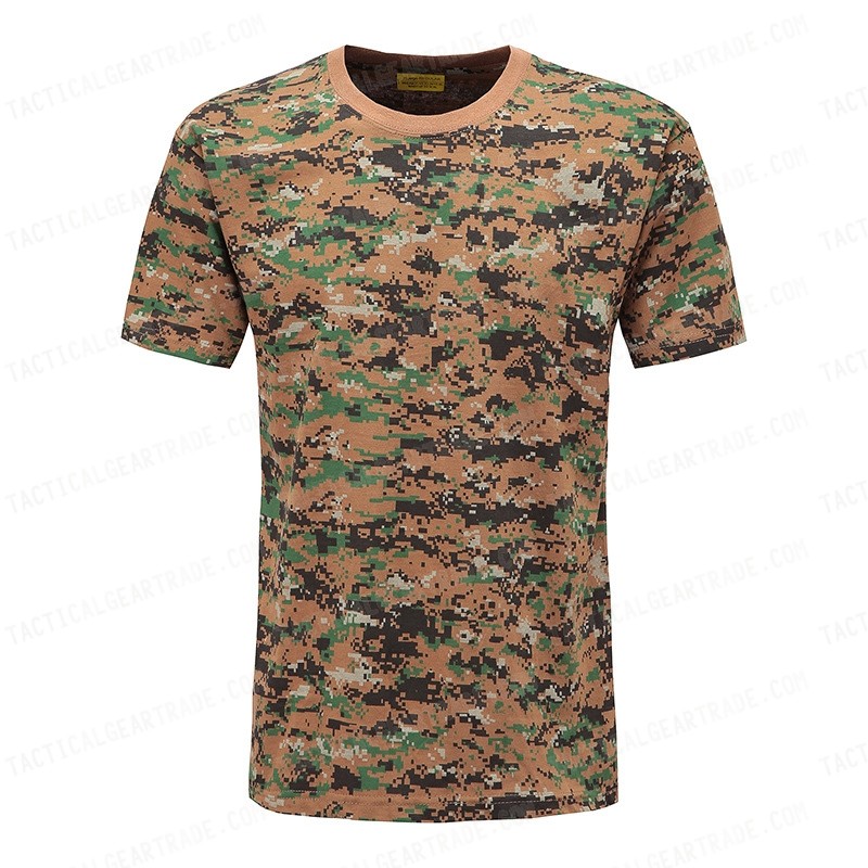 Camouflage Short Sleeve T-Shirt Digital Camo Woodland