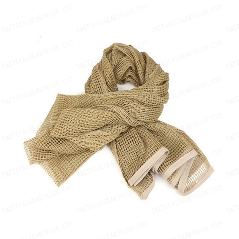 Face Veil Mesh Netting Scarf Mask Tan