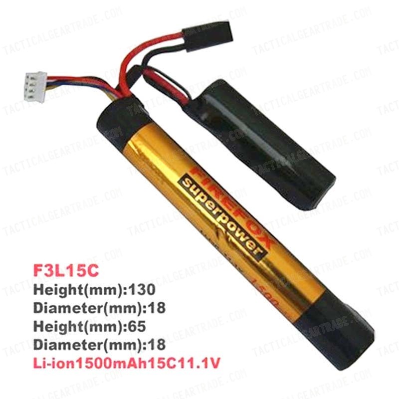 Firefox 11.1V 1500mAh Li-ion Airsoft CQB/R Battery 15C F3L15C