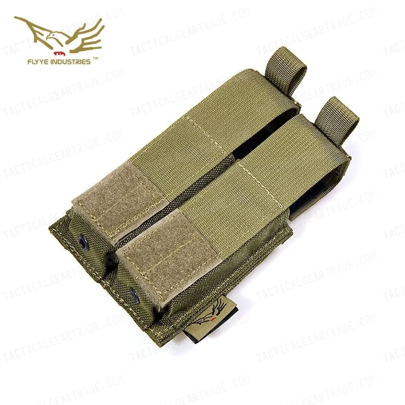 Flyye 1000D Molle Double .45 Pistol Magazine Pouch Khaki