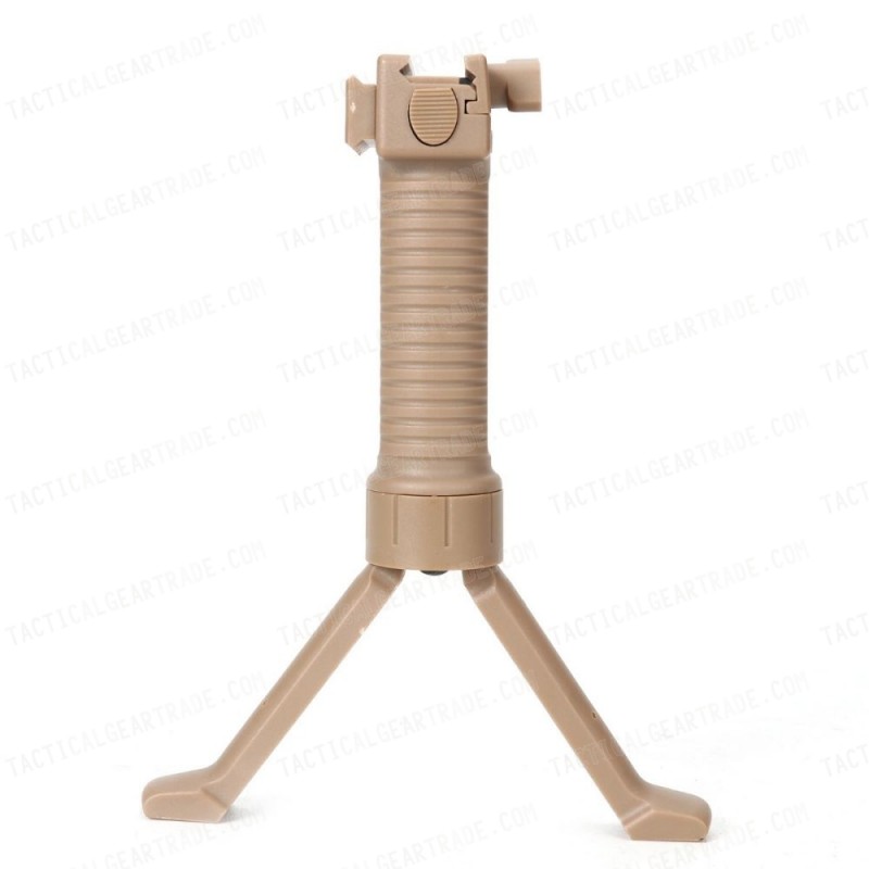 RIS Picattinny 20mm Rail Tactical Foregrip Grip w/Bipod Tan