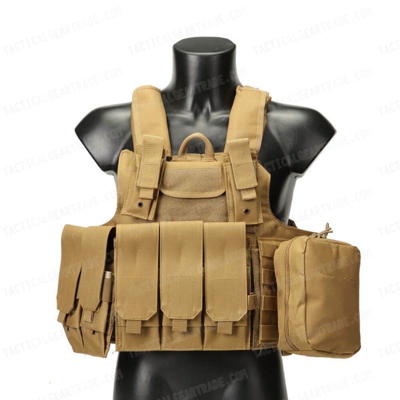 Molle Combat Strike Plate Carrier CIRAS Vest Coyote Brown