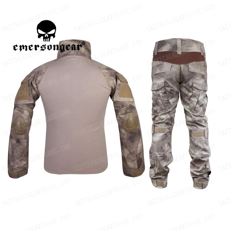 EMERSON Combat Shirt & Pants A-TACS Camo w/ Elbow & Knee Pads