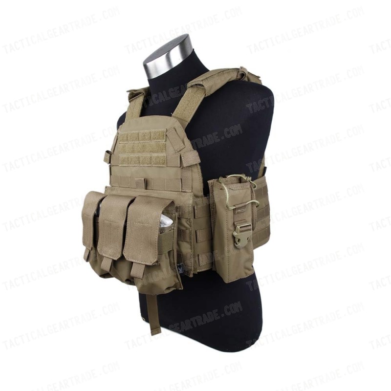 Tactical Molle Recon Plate Carrier 6094 Vest Coyote Brown