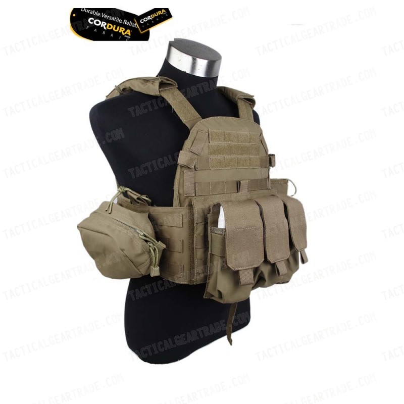 Tactical Molle Recon Plate Carrier 6094 Vest Coyote Brown