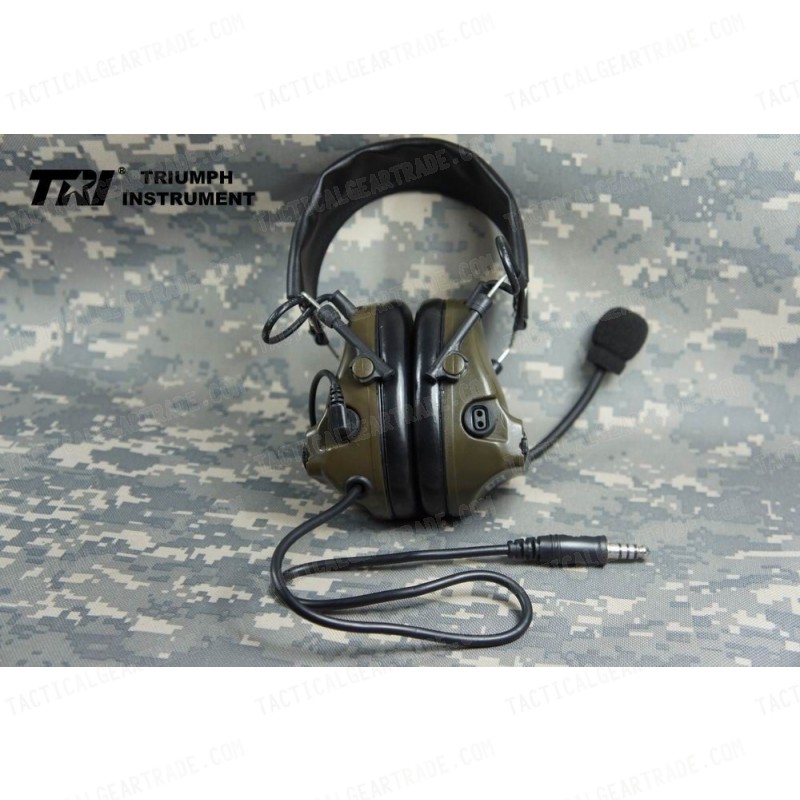 TRI COMTAC III Single Com Noise Reduction Headset (OD) For TRI / Mil-Spec PTT