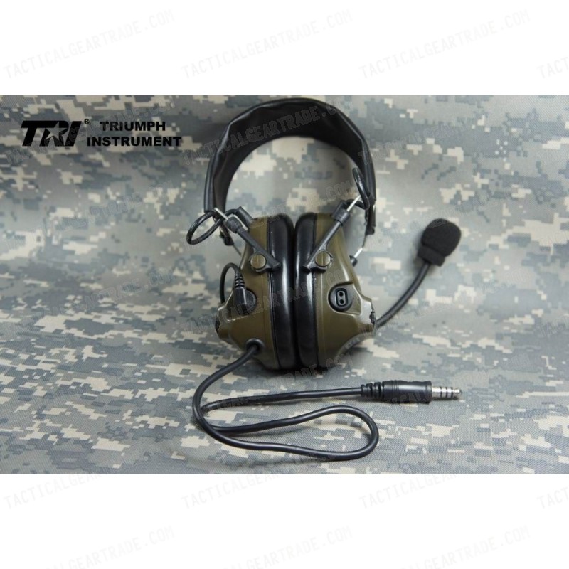 TRI COMTAC III Dual Com Noise Reduction Headset For TRI / Real Mil-Spec PTT With CB Color