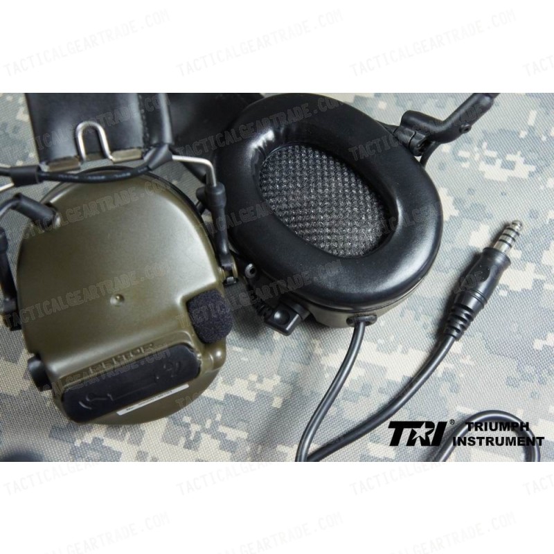 TRI COMTAC III Dual Com Noise Reduction Headset For TRI / Real Mil-Spec PTT With CB Color