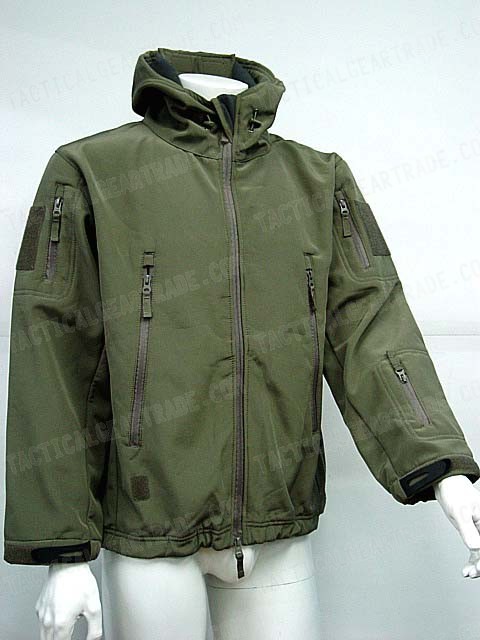 その他 TADGEAR Shark-Skin Stealth Jacket Stealth Hoodie Shark Skin Soft Shell Waterproof Jacket OD for $52.49