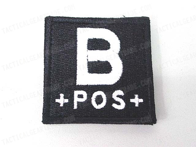 B POS Blood Type Identification Velcro Patch Black for $3.14