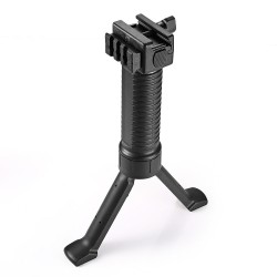 RIS Picattinny 20mm Rail Tactical Foregrip Grip w/Bipod Black
