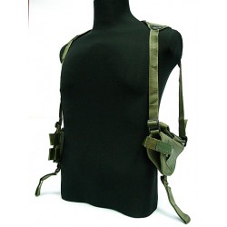 SWAT Tactical Shoulder Pistol Holster w/Mag Pouch OD