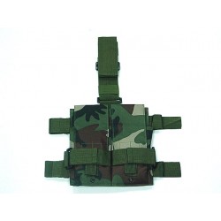 Double Magazine Drop Leg Pouch Camo Woodland