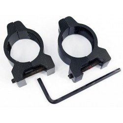 1" 25mm Low Scope/Flashlight Ring Mount for 20mm RIS Rail Type B
