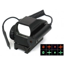 1x22x33 4 Reticle Red/Green Dot Sight Reflex w/ Red Laser