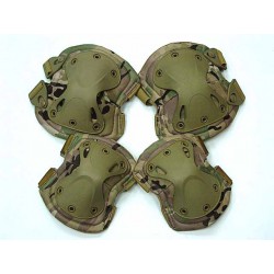 SWAT X-Cap Airsoft Paintball Knee & Elbow Pads Multi Camo