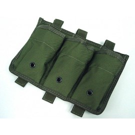 Airsoft Molle Triple Magazine Open Top Pouch OD