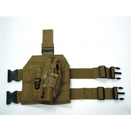 Molle Drop Leg Platform Panel w/Pistol Holster Coyote Brown