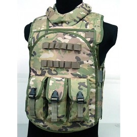 Airsoft Paintball Tactical Combat Assault Vest Multi Camo