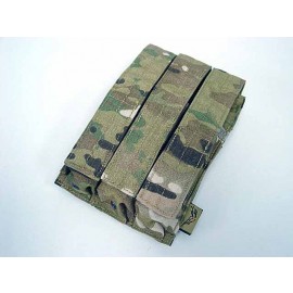 Flyye 500D Molle Triple MP5 Magazine Pouch Multicam