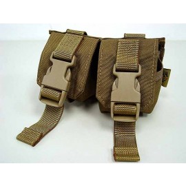 Flyye 1000D Molle Double Frag Grenade Pouch Coyote Brown