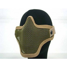 Deluxe Stalker Type Half Face Metal Mesh Protector Mask Tan