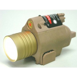 M6 6V 180Lm QD LED Tactical Flashlight & Red Laser Sight Tan