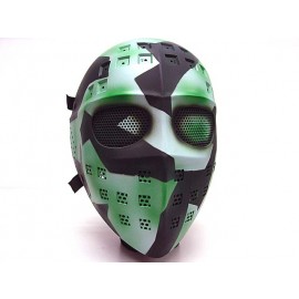 Full Face Hockey Type Airsoft Mesh Goggle Mask Green
