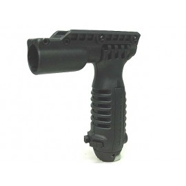 Tactical RIS Total Bipod Flashlight Holder Foregrip Grip Black