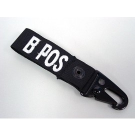 B POS Blood Type Identification Strap Black