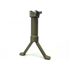 RIS Picattinny 20mm Rail Tactical Foregrip Grip w/Bipod Brown