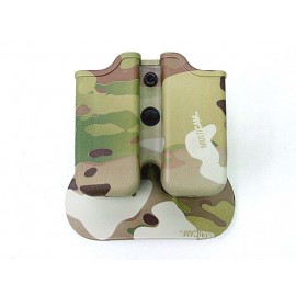 IMI Style Double Pistol Magazine Paddle Pouch Multi Camo