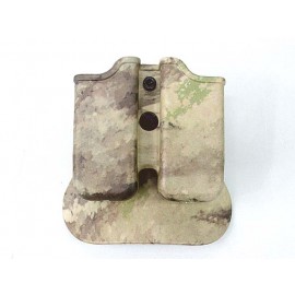 IMI Style Double Pistol Magazine Paddle Pouch A-TACS Camo