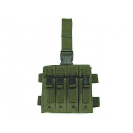 Quadruple MP5 Magazine Drop Leg Pouch OD