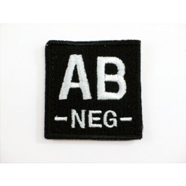 AB NEG Blood Type Identification Velcro Patch Black