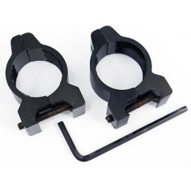 1" 25mm Low Scope/Flashlight Ring Mount for 20mm RIS Rail Type B