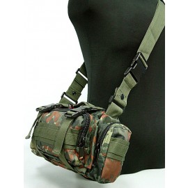 Molle Utility Shoulder Waist Pouch Bag German Camo Woodland