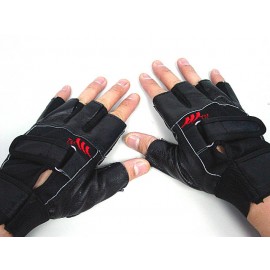 SWAT Half Finger Airsoft Non Slip Leather Combat Gloves