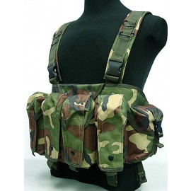 AK Magazine Chest Rig Carry Vest Camo Woodland