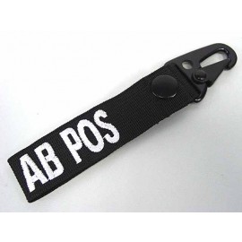 AB POS Blood Type Identification Strap Black