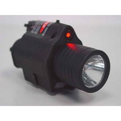 M6 6V 180Lm QD LED Tactical Flashlight & Red Laser Sight Black