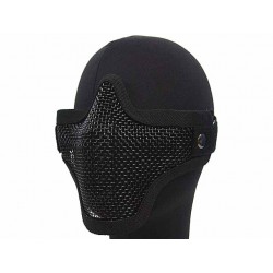 Deluxe Stalker Type Half Face Metal Mesh Protector Mask Black