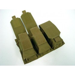Airsoft Molle Triple Magazine Pouch Coyote Brown