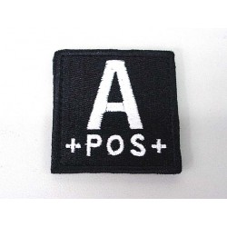 A POS Blood Type Identification Velcro Patch Black