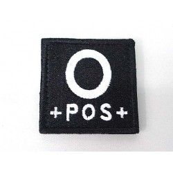 O POS Blood Type Identification Velcro Patch Black