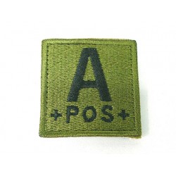 A POS Blood Type Identification Velcro Patch Olive Drab OD