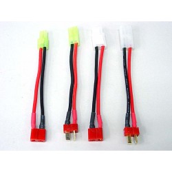 Battery Wire Plug Converter T-Shape To Large/Mini Plug 4pcs Set