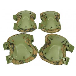 SWAT X-Cap Airsoft Paintball Knee & Elbow Pads Marpat Woodland