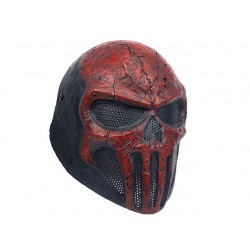 FMA Wire Mesh Skull Punisher Airsoft Fiberglass Mask Red
