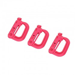 Grimloc D-Ring Locking Molle Carabiner 3pcs Pack Pink